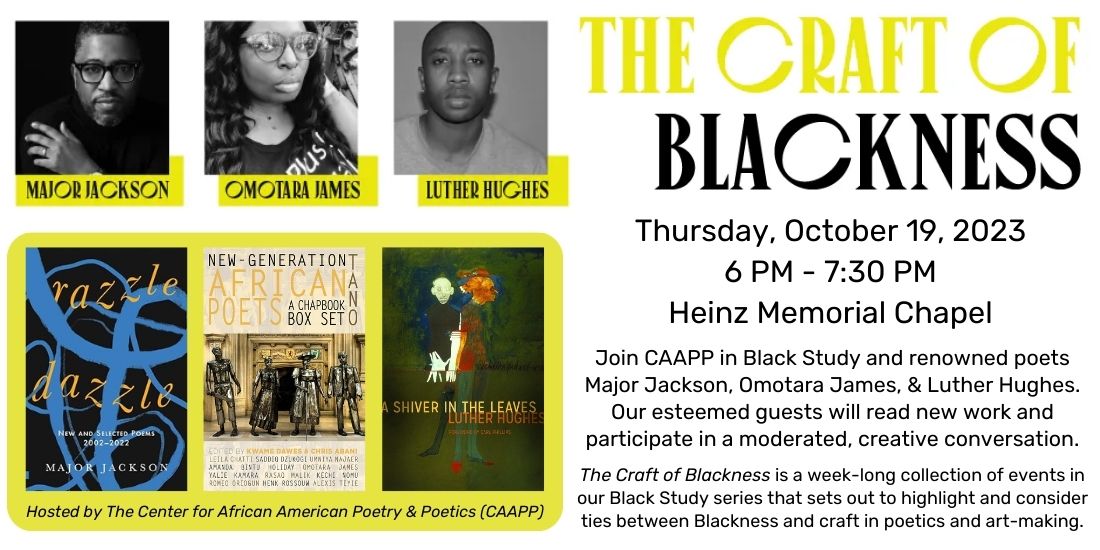 Pitt Craft of Blackness poetry event banner