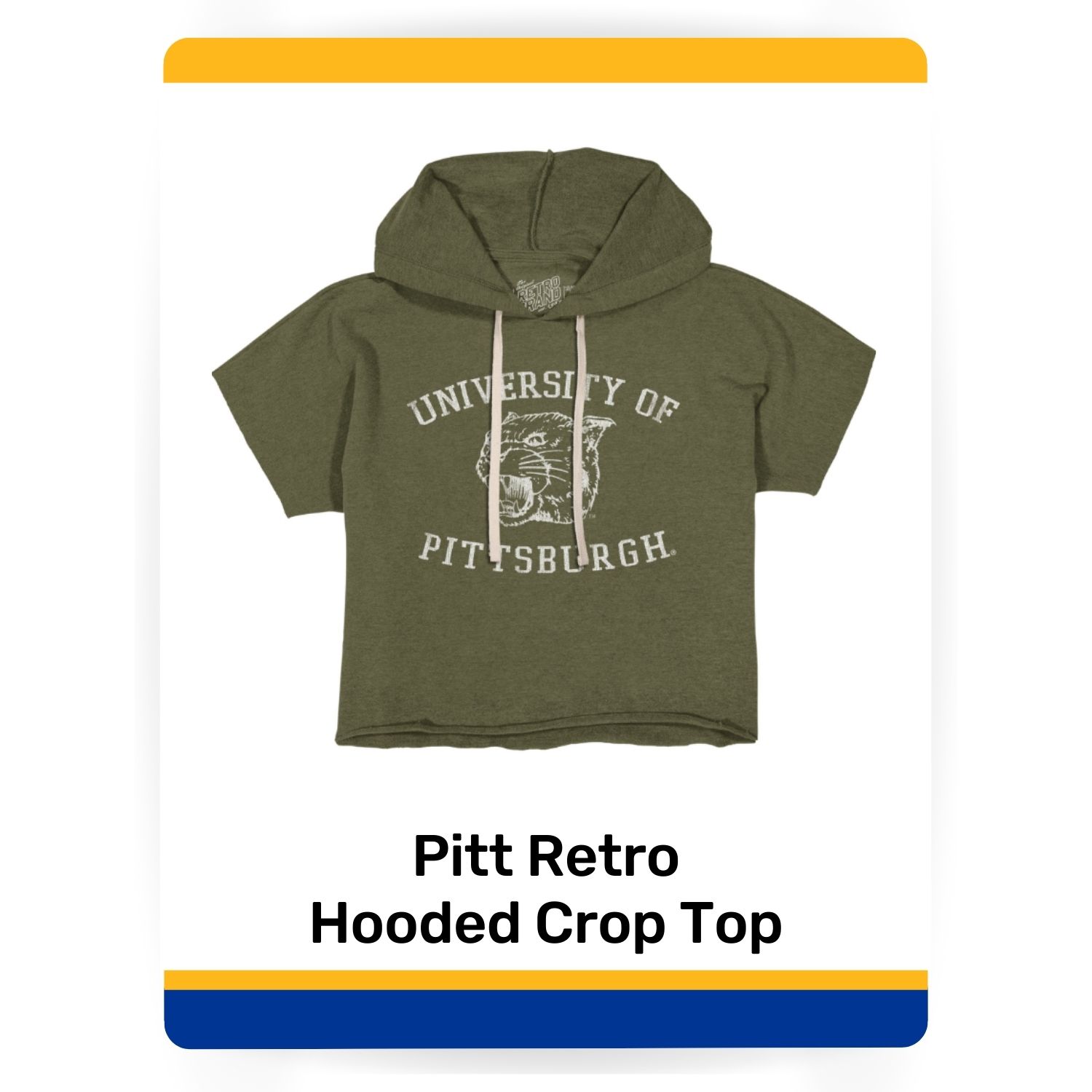 Pitt Retro Hooded Crop Top