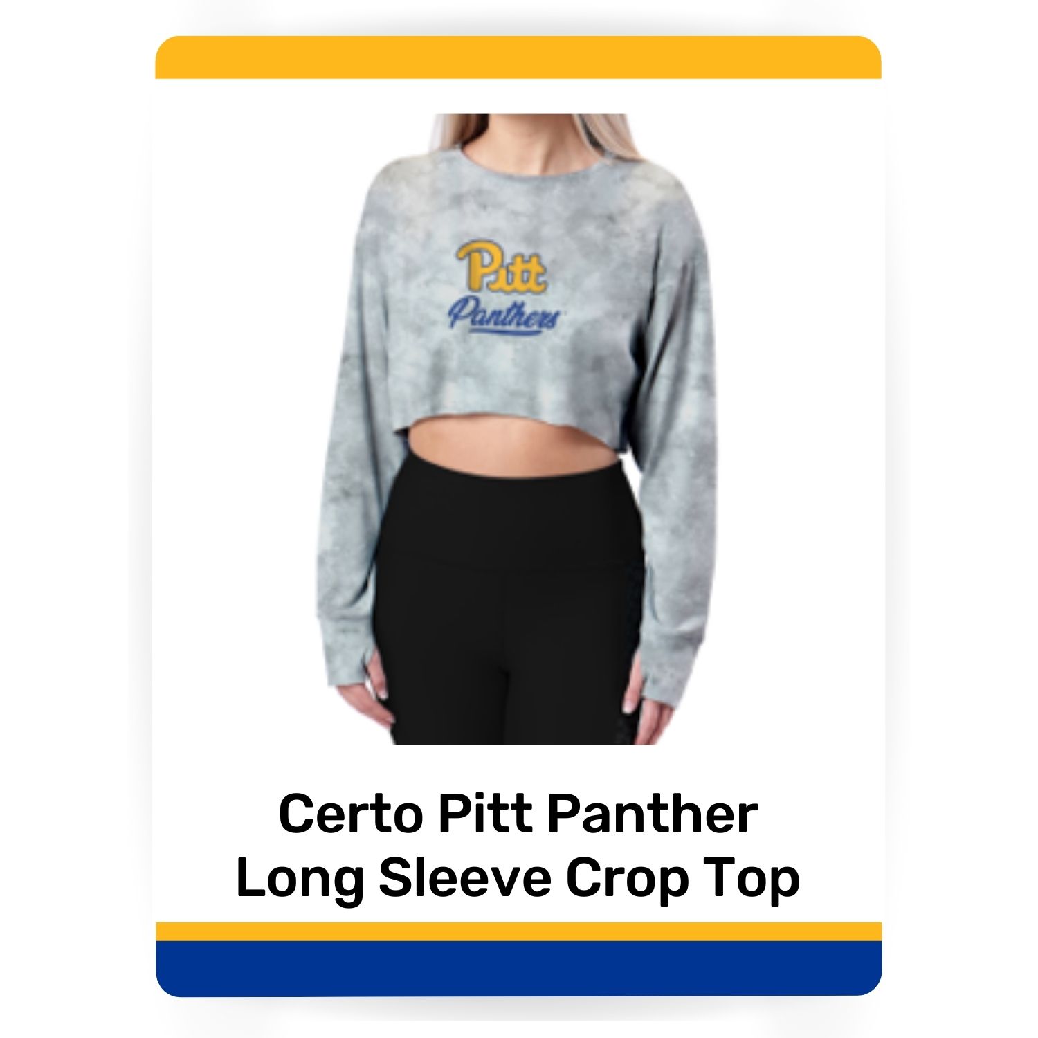 Certo Pitt Panther Long Sleeve Crop Top