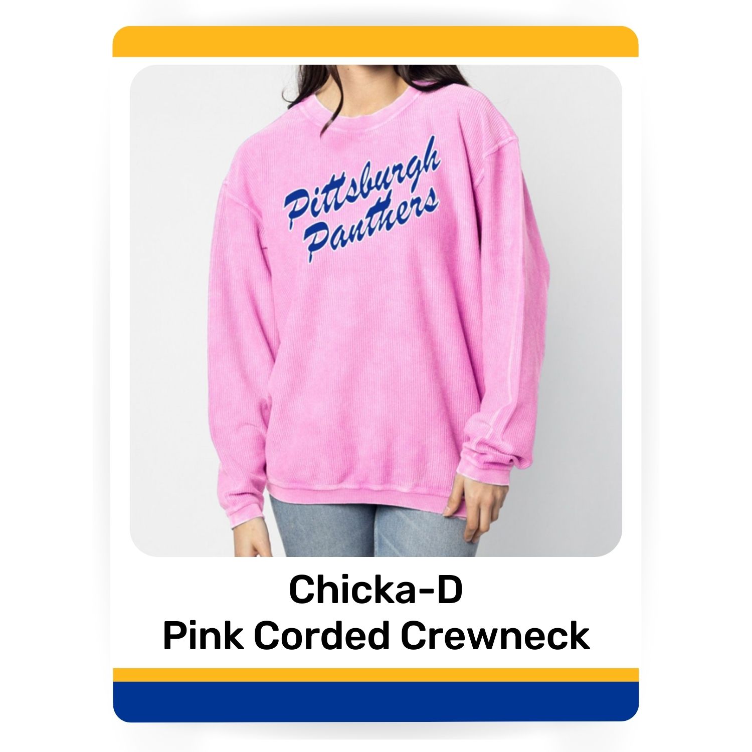 Chicka-D Pink Corded Crewneck