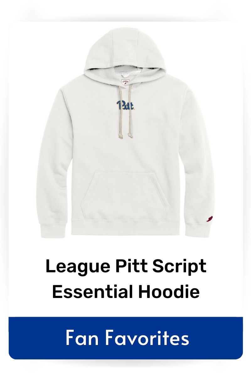 fan favorite product League Pitt Script Essential hoodie, click to shop